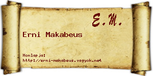 Erni Makabeus névjegykártya